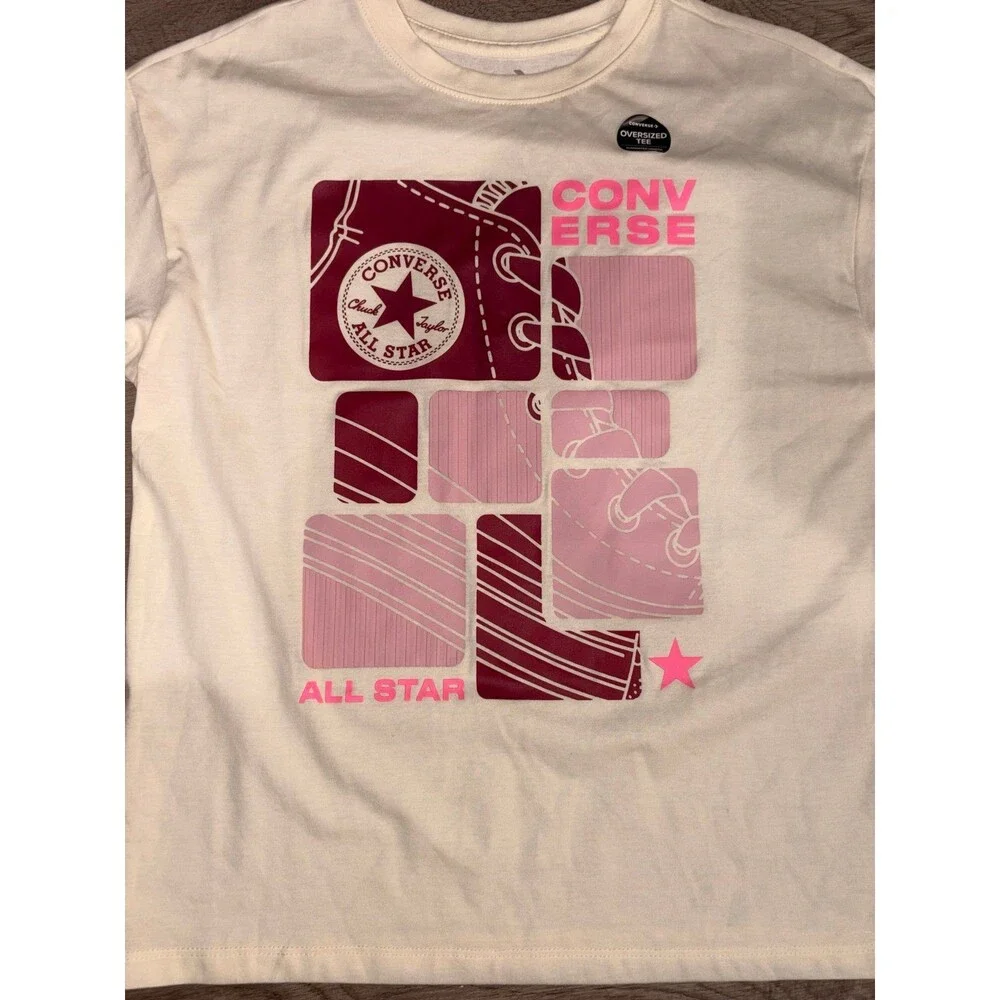 Converse Girls Oversized Boyfriend‎ T-shirt NWT Size S 9-10 years